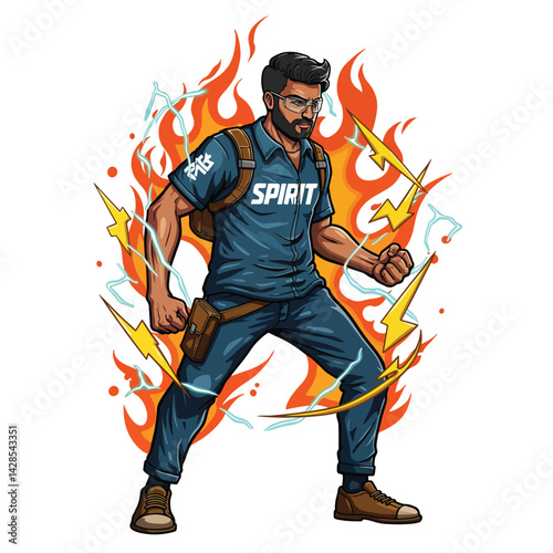 Electrifying Spirit: Character Illustration
