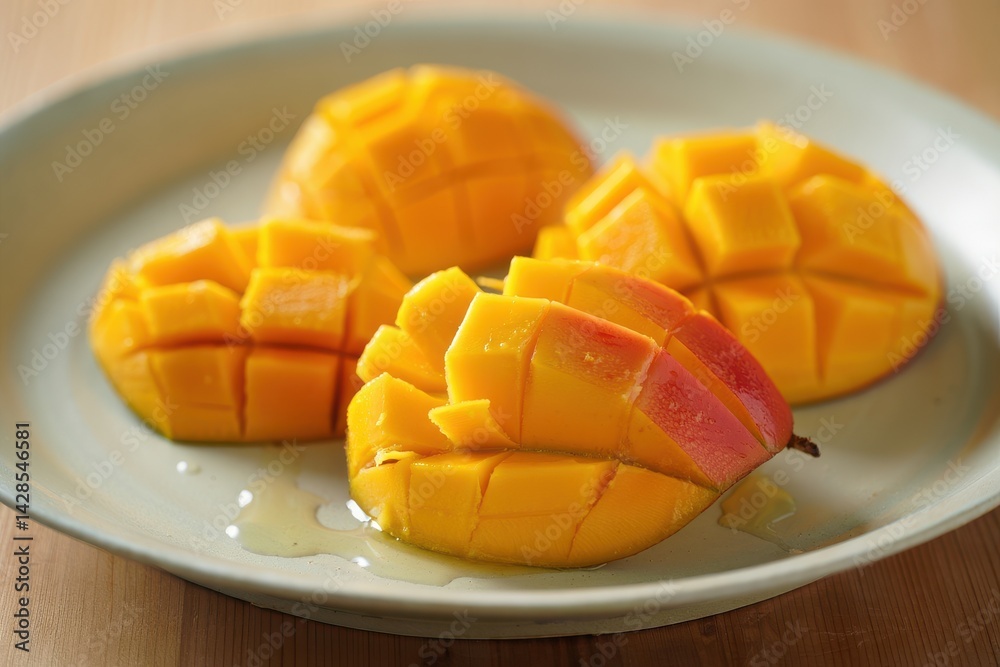 Delicious ripe mango cut in chunks