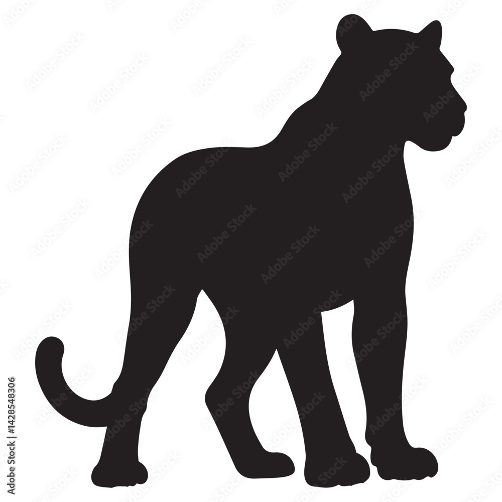 Obraz premium jaguar hand drawing illustration silhouette