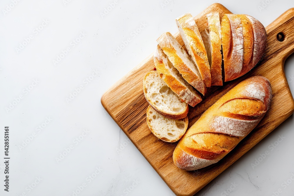 Freshly Baked Artisan Bread on Wooden Cutting Board