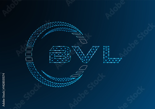 BVM low poly letter logo vector design. BVM lower poly logo design.