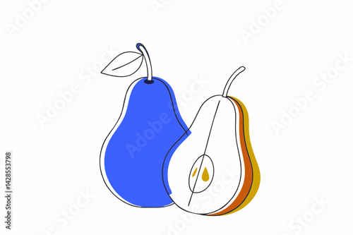 Pear  vector icon on pure white background.