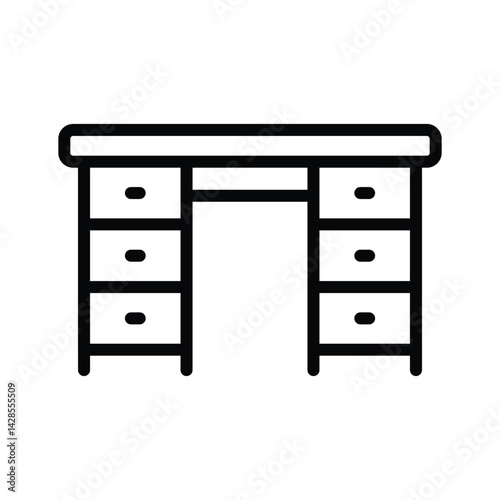 Pc table icon creatively designed in outline style
