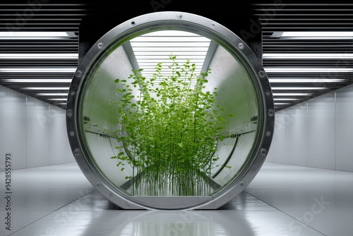 Obraz na płótnie Futuristic Plant Growth Chamber in Modern Research Facility w salonie