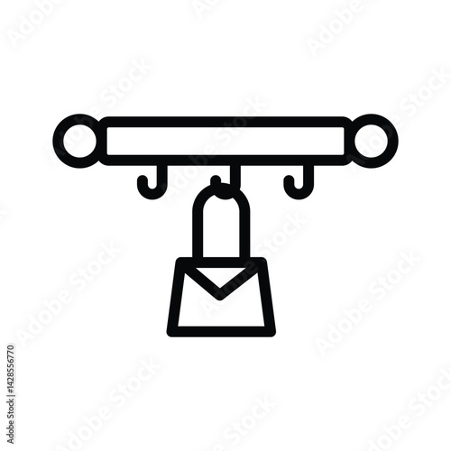 Check out modern line style icon of hook stand with a handbag