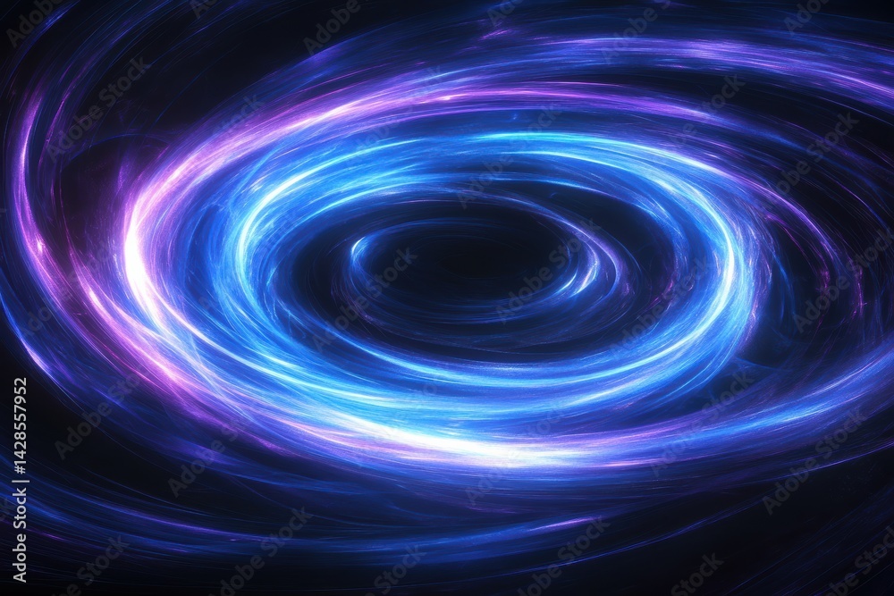 Obraz premium Dynamic swirl of glowing blue and purple light trails creates mesmerizing visual effects