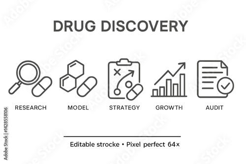 Exploring the stages of drug discovery with a focus on research, modeling, strategy, growth, and auditing in the pharmaceutical industry