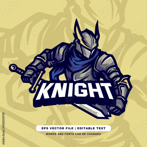 Knight E-sport Logo - Medieval Warrior Gaming Emblem