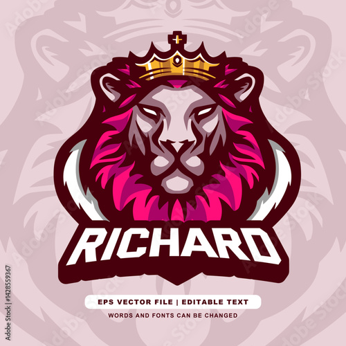 Richard E-sport Logo - Royal Lion King Gaming Emblem