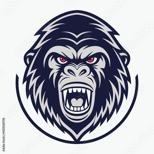 Angry Gorilla Head Logo