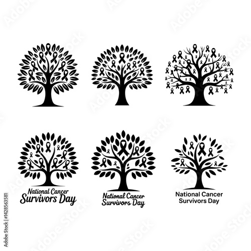National Cancer Survivors Day tree vector design