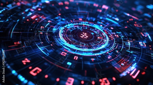 Wallpaper Mural A futuristic concept of an online roulette game, with glowing numbers and betting areas. Torontodigital.ca