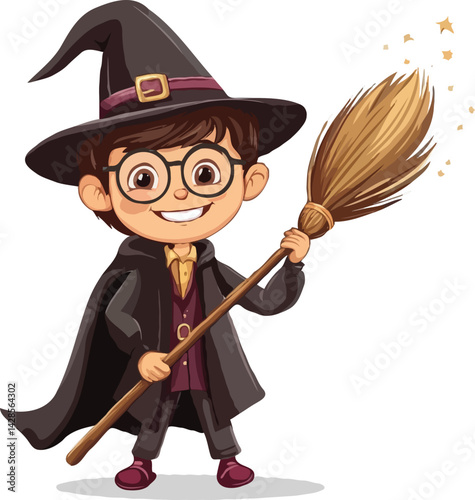 witch with broom