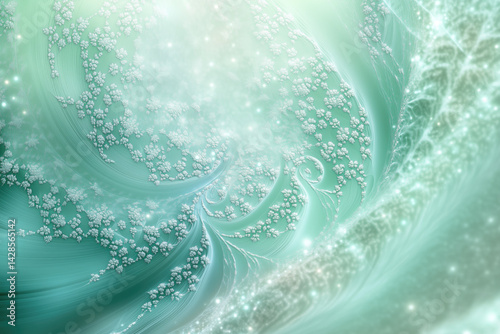 Beautiful swirling turquoise patterns with delicate white floral details