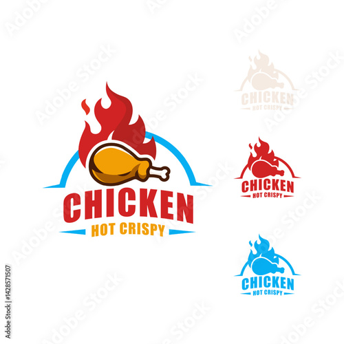 hot crispy fried chicken logo