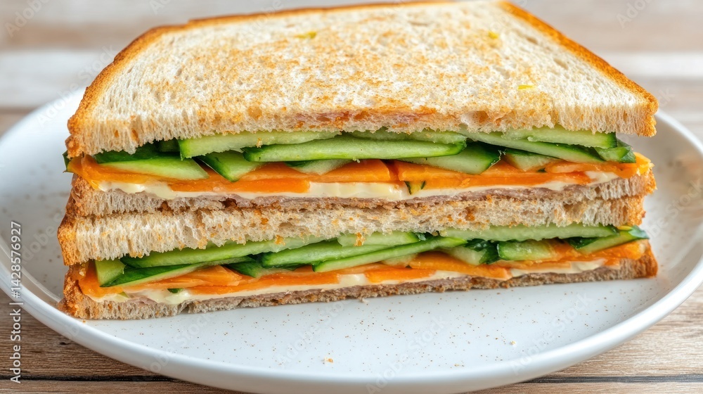 Open-faced Cucumber & Cheese Sandwich Open-faced Cucumber & Cheese Sandwich