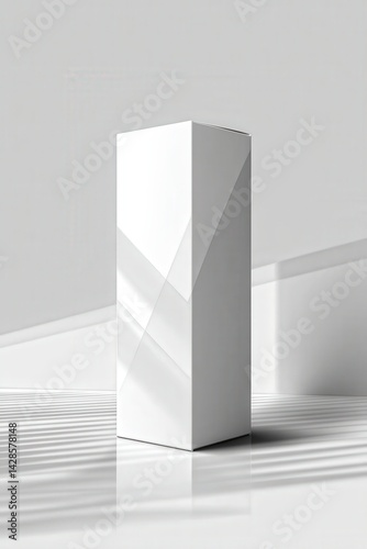 Obraz na płótnie Modern Geometric White Box with Clean Lines and Subtle Reflections w salonie