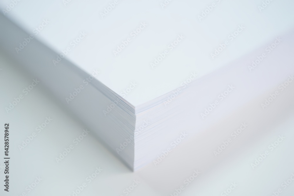 Close-Up Of Paper Stack Against White Background