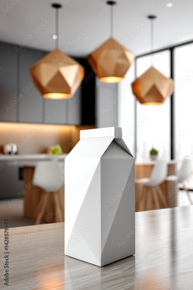 Modern Minimalist Milk Carton in a Stylish Contemporary Kitchen