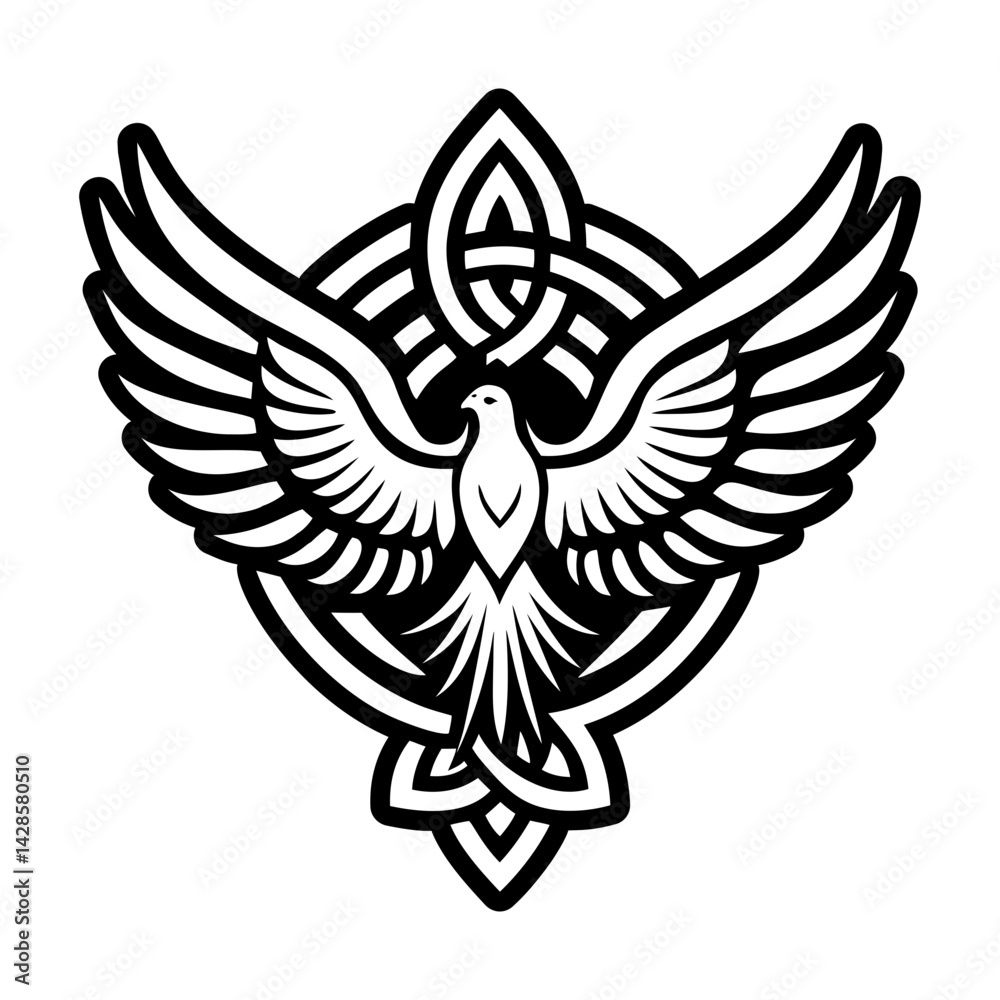 Fototapeta premium A solid style icon of holy dove symbol