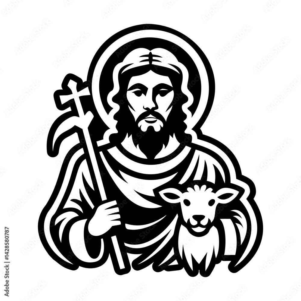 Fototapeta premium A filled style icon of jesus christ tattoo