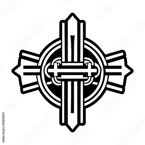 Foto A glyph style icon of papal cross symbol