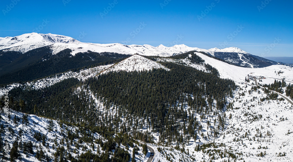 Prislop Pass in winter, Maramures, Romania