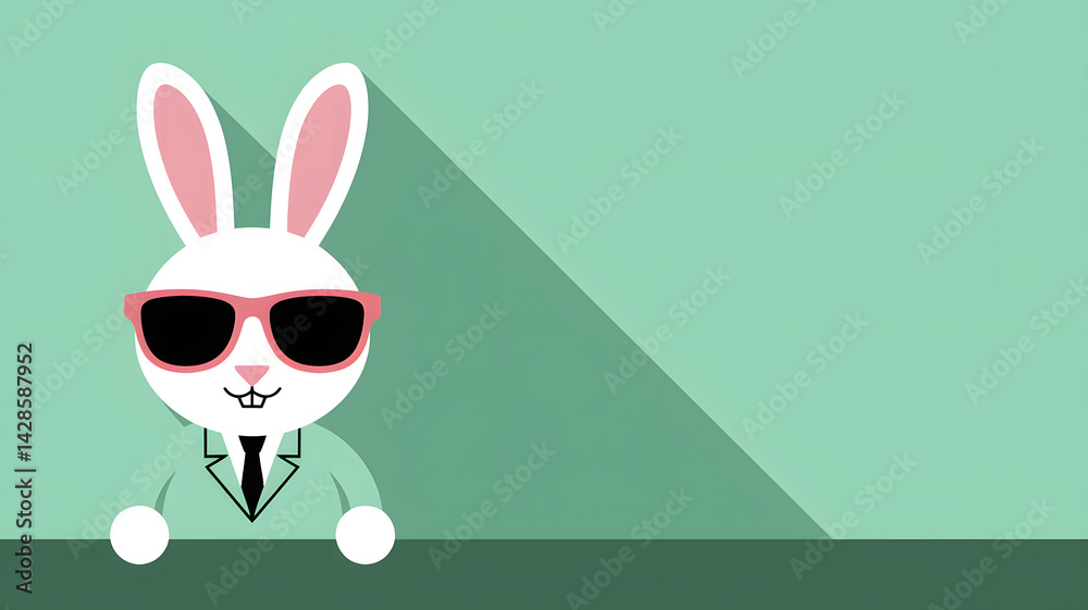 Obraz premium Cool Rabbit in Sunglasses: Easter Bunny with a Trendy Twist