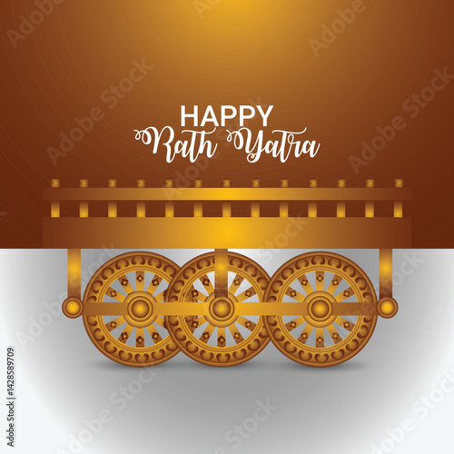 Indian traditional festival happy rath yatra with lord jagannath balabhadra and subhadra