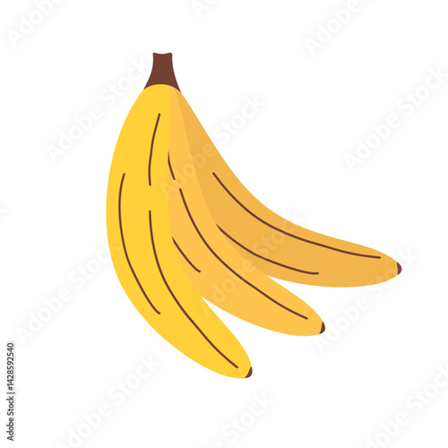 Vector image of a bunch of bananas on a clean white background. Minimalistic design with clear contours, perfect for packaging, labels, menus or healthy food advertising.