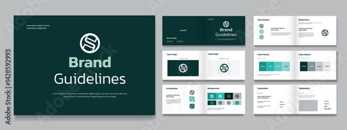 Brand Guidelines Presentation Layout, Corporate Brand Identity template