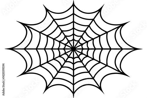 Ornate spiderweb graphic, perfect for Halloween or spooky design projects.