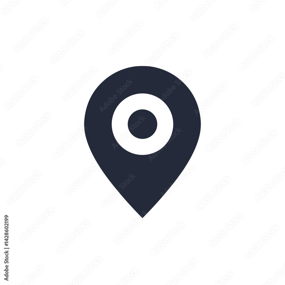 Location pin icon in minimalist style on white background Location pin icon in minimalist style on white background