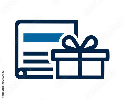 Gift wrapping icon with present and card design  