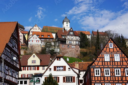 The view of Altensteig town, in Calw district, Black forest in Germany
