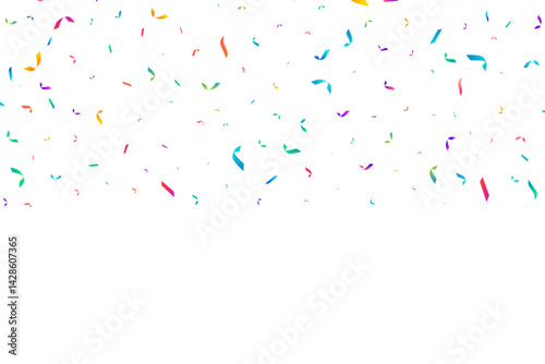 Colorful glittering confetti on a white background