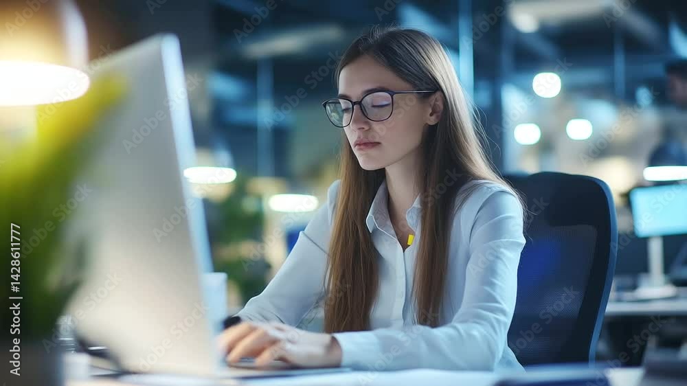 A professional office setting where an employee completes a questionnaire, carefully selecting answers with a bright yellow checkmark. A professional office setting where an employee completes a questionnaire, carefully selecting answers with a bright yellow checkmark.