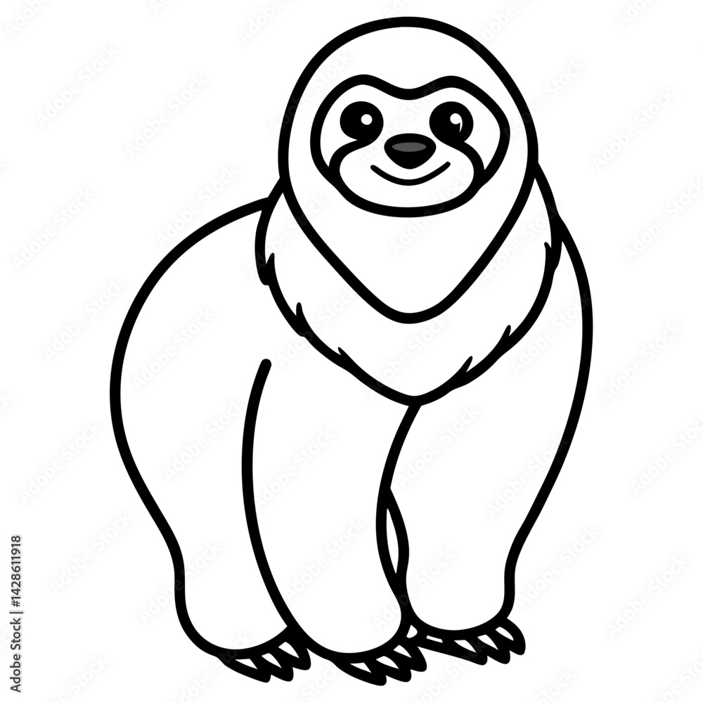 Obraz premium Chill Sloth Outline