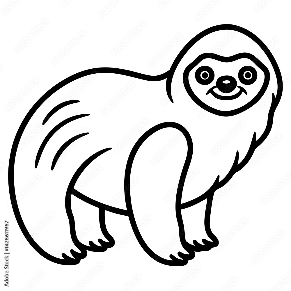 Obraz premium Chill Sloth Outline