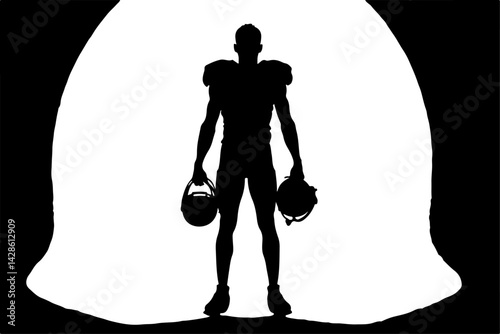 American football silhouette, Football player clipart, Football SVG, Gridiron art, NFL player silhouette, Sports clipart, Quarterback silhouette, Football action pose, Running back SVG, Linebacker sil