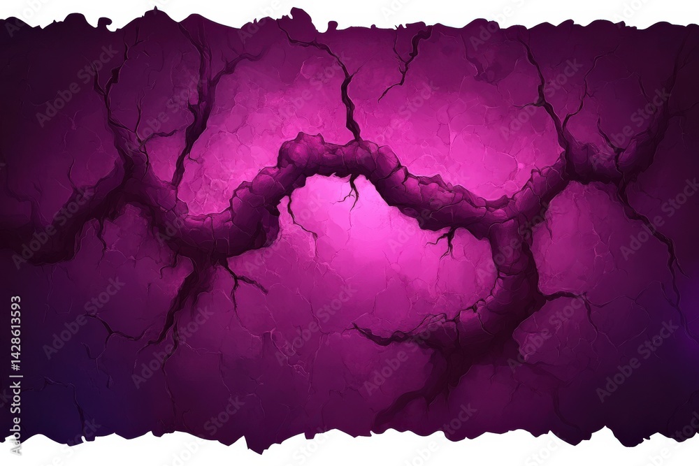 Abstract Cracked Wall Texture with Vibrant Purple Background Design