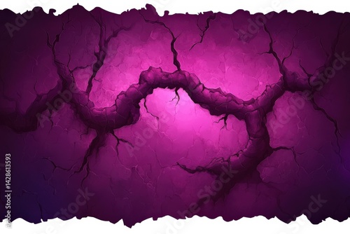 Obraz na płótnie Abstract Cracked Wall Texture with Vibrant Purple Background Design w salonie