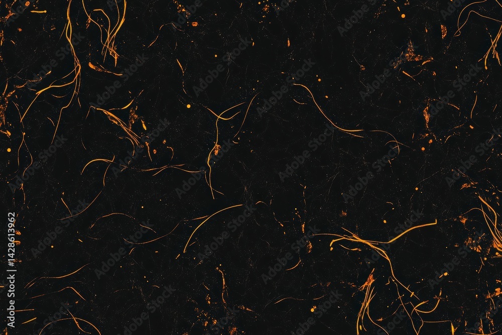 Abstract Dark Background with Orange and Gold Textures and Lines