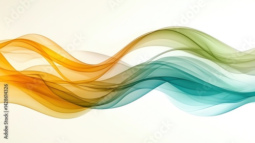 Abstract flowing color waves with light gradient background