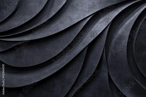 Obraz na płótnie Abstract dark textured background with flowing wave patterns and shadows w salonie