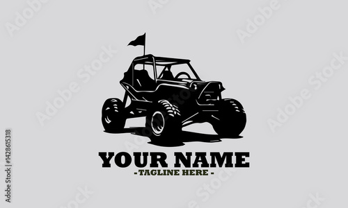 offroad racing truck silhouette vector illustration, logo offroad racing truck vector design