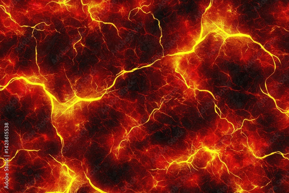 Abstract fiery texture with glowing red and orange elements