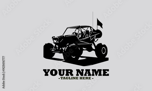 offroad racing truck silhouette vector illustration, logo offroad racing truck vector design