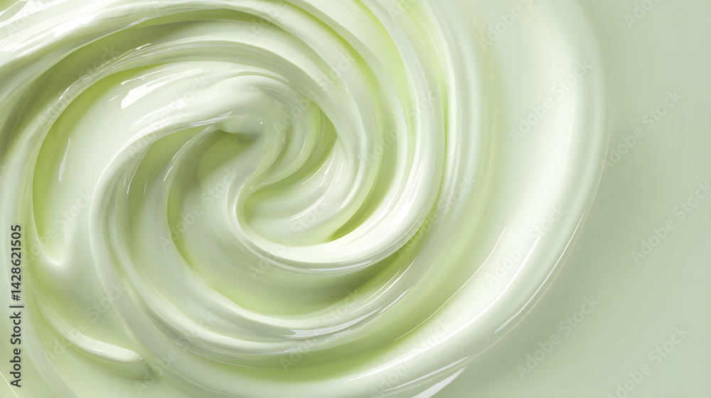 Light Green Swirling Mung Bean Paste Texture on White Background Light Green Swirling Mung Bean Paste Texture on White Background