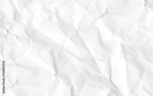 Paper texture background, Crumpled paper. White creased paper. Paper texture Crumpled White. Top view.